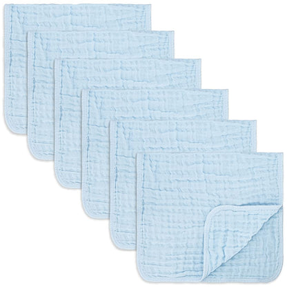 Baby Washcloths, Muslin Cotton Baby Towels, Large 10”x10” Wash Cloths Soft on Sensitive Skin, Absorbent for Boys & Girls, Newborn Baby & Toddlers Essentials Shower Registry Gift (Fern, Pack of 10)