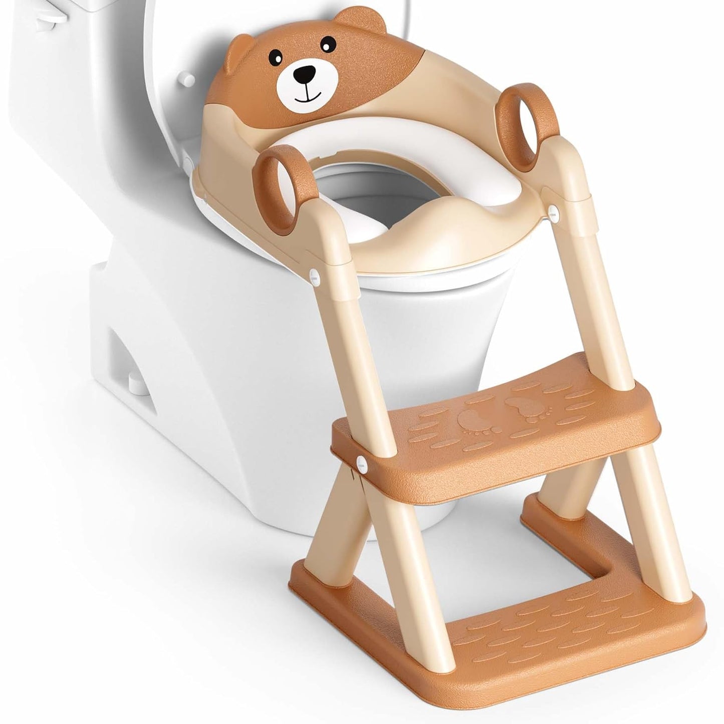 Rabb 1st Potty Training Seat, Upgrade Toddler Toilet Seat for Kids Boys Girls, 2 in 1 Potty Training Toilet, Splash Guard Anti-Slip Pad Step Stool