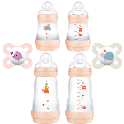 MAM Welcome Home Gift Set (9-Piece), Easy Start Anti-Colic Baby Bottles, Baby Pacifiers, Nipples, Training Toothbrush, Baby Shower Gifts