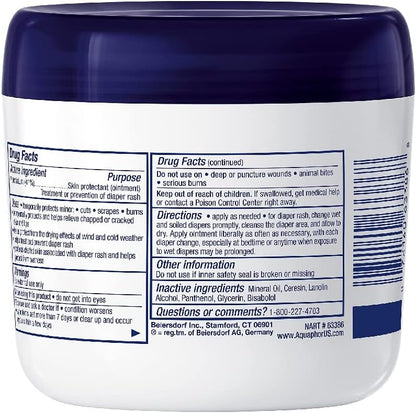 Aquaphor Baby Healing Ointment Advanced Therapy Skin Protectant, Dry Skin and Diaper Rash Ointment, 14 Oz Jar