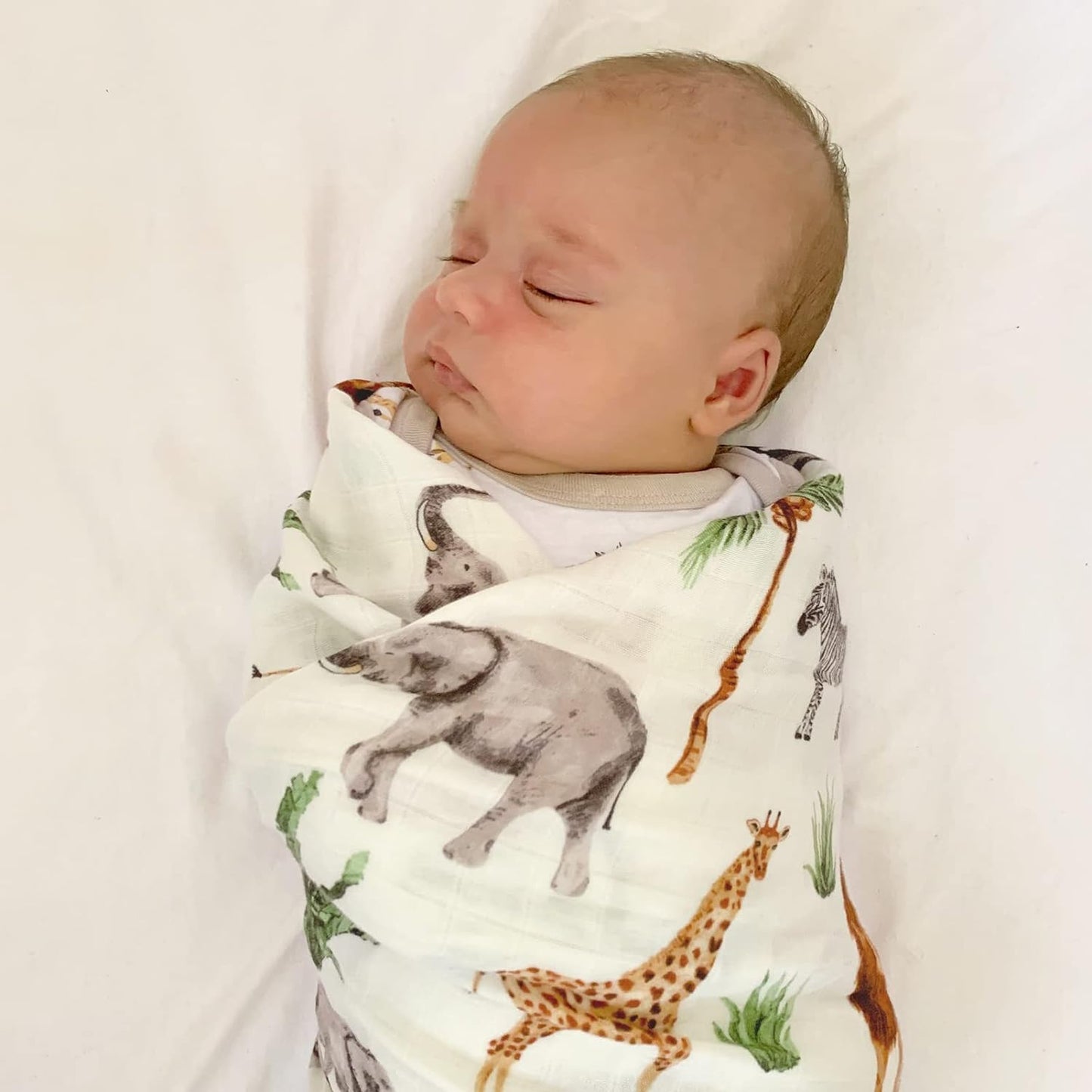 LifeTree 3 Pack Muslin Swaddle Blankets - Soft Viscose from Bamboo Cotton Baby Swaddle Blankets Unisex for Boys & Girls Newborn - Earthy Color Collection, Lightweight, Breathable, Large 47 x 47 inches