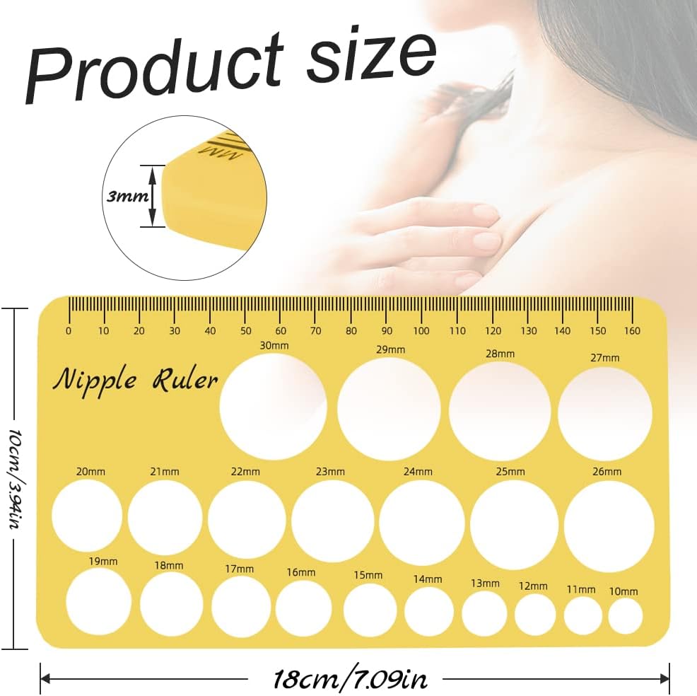 YOUHA Nipple Ruler, Nipple Rulers for Flange Sizing Measurement Tool, Silicone & Soft Flange Size Measure for Nipples, Breast Flange Measuring Tool Breast Pump Sizing Tool-New Mothers Musthaves(Bule)