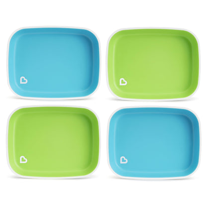 Munchkin® Splash™ Toddler Plates and Utensils, 10pc Set, Blue/Green