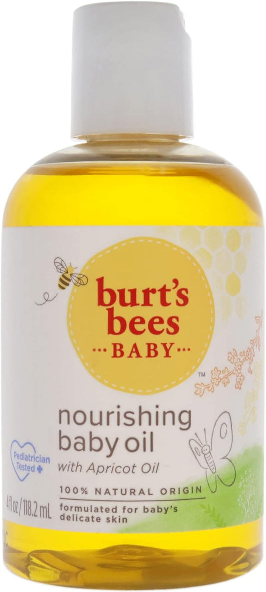 Burt's Bees Baby Nourishing Baby Oil, 100% Natural Baby Skin Care - 4 Ounce Bottle