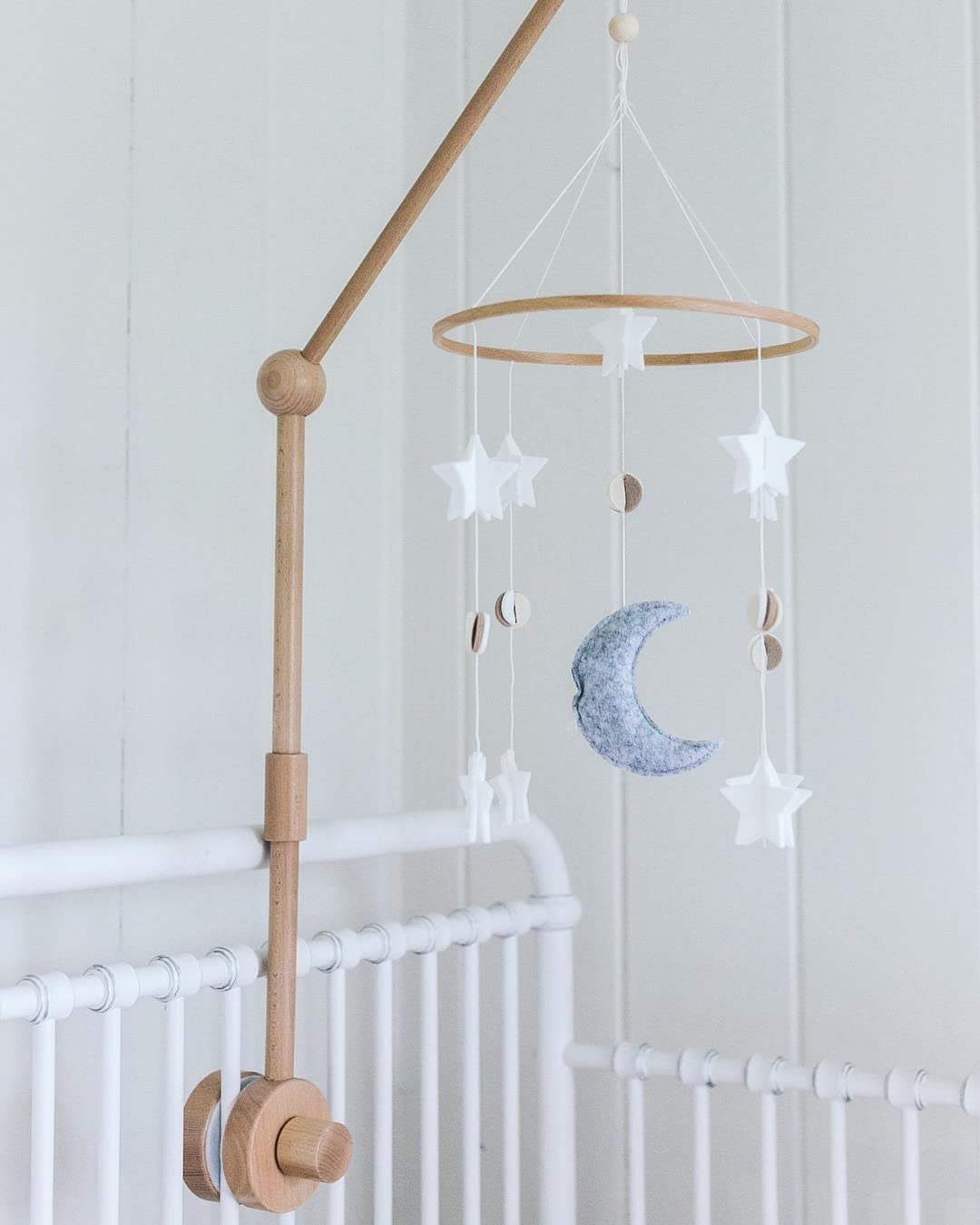 Sorrel + Fern Wooden Baby Crib Mobile Arm - Baby Mobile Holder Arm (31 inch, 100% Natural Beech Wood) - Strong Anti Slip Attachment - Nursery Décor