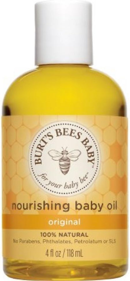 Burt's Bees Baby Nourishing Baby Oil, 100% Natural Baby Skin Care - 4 Ounce Bottle