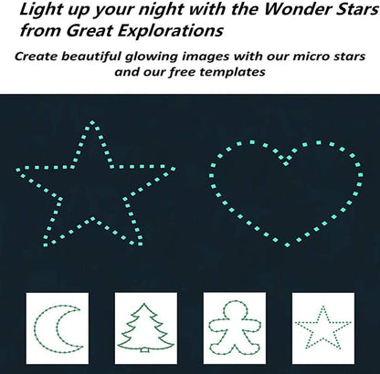 Aooyaoo Glow in The Dark Stars Wall Stickers, Glowing Stars for Ceiling and Wall Decals, 3D Glowing Stars,Excluding The Moon，Perfect for Kids Bedding Room or Party Birthday Gift(452Pcs, Green)
