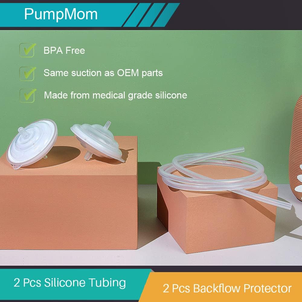 PumpMom Backflow Protector and Tubing, Replacement Breast Pump Parts for Spectra S1 Spectra S2 Spectra 9 Plus (Not Original Spectra S2 Accessories)