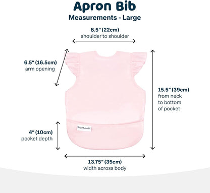 Tiny Twinkle Mess Proof Baby Bib - Waterproof Toddler and Baby Apron Bib - Machine Washable - PFAS and BPA Free