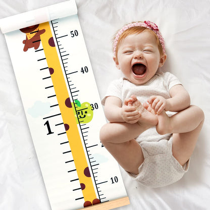 MIBOTE Baby Growth Chart Handing Ruler Wall Decor for Kids, Canvas Removable Growth Height Chart 79" x 7.9"