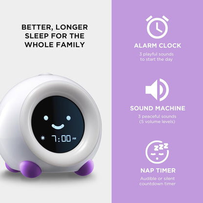 LittleHippo Mella: Ready to Rise Children's Sleep Trainer, Night Light, Sound Machine and OK to Wake Alarm Clock for Toddlers and Kids - Arctic Blue