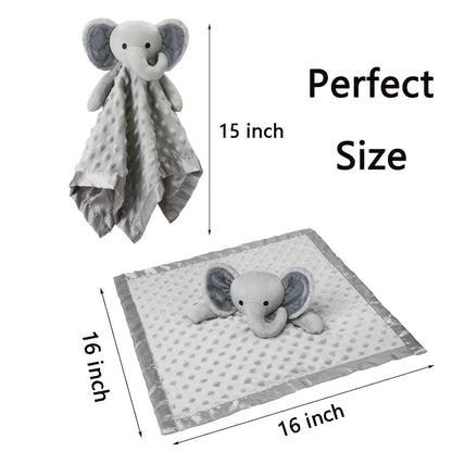 Pro Goleem Loveys for Babies - Soft Security Blanket Baby Snuggle Toy Newborn Stuffed Animals Baby Gifts for Boys and Girls, Grey Bunny 16 Inch