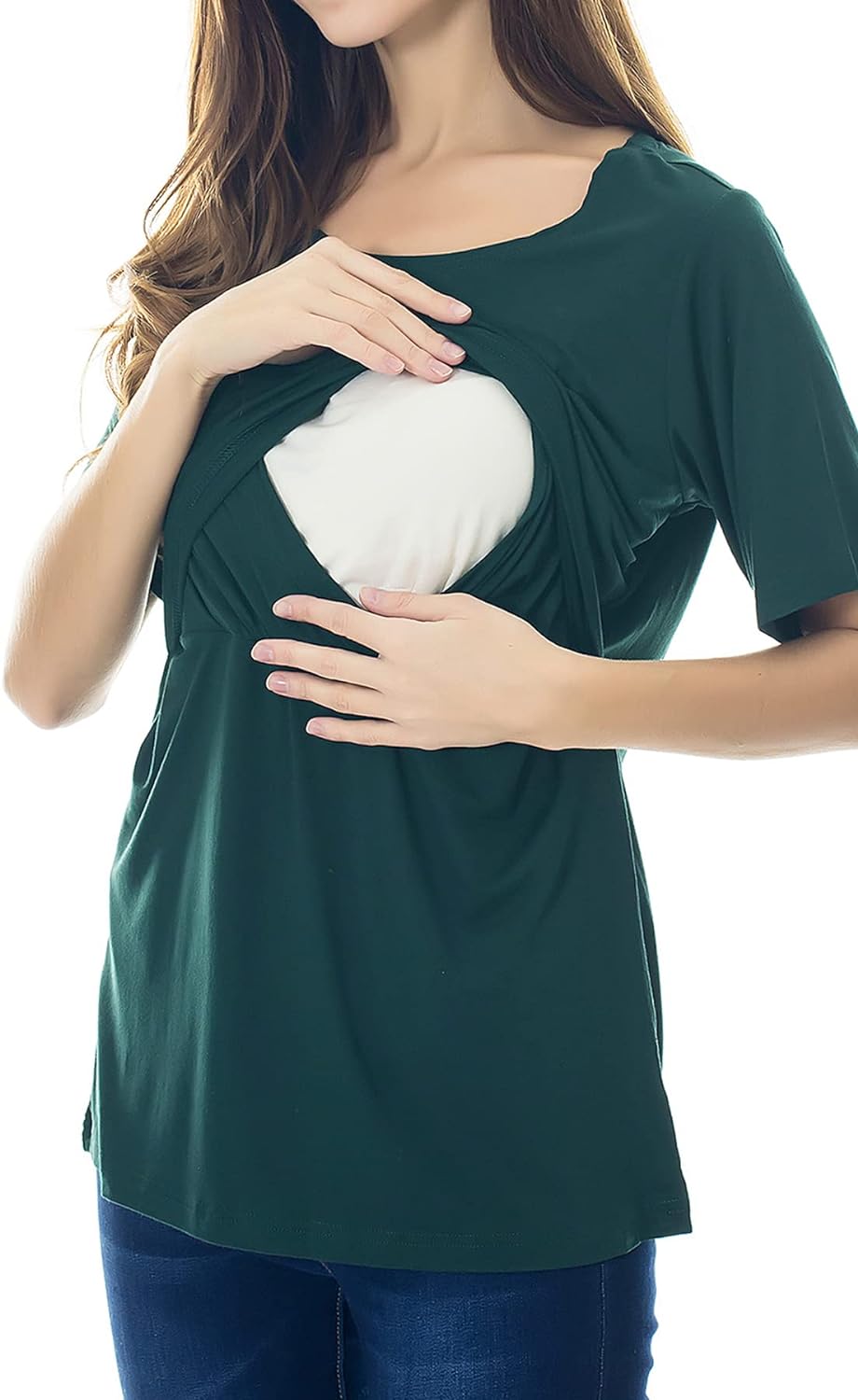 Smallshow Women's Maternity Nursing Tops Short Sleeve Breastfeeding Clothes