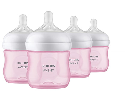 Philips AVENT Natural Baby Bottle with Natural Response Nipple, Clear, 4oz, 4pk, SCY900/04
