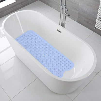 YINENN Bath Tub Shower Mat 40 x 16 Inch Non-Slip and Extra Large, Bathtub Mat with Suction Cups, Machine Washable Bathroom Mats with Drain Holes, Light Green