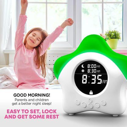 Stay-in-Bed Clock for Kids - Toddler Sleep Training Clock, Night Light & Alarm Clock