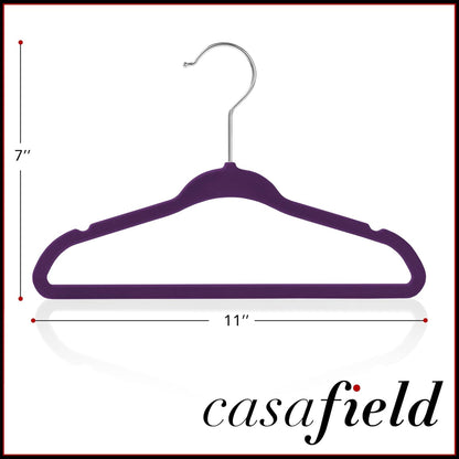 Casafield 50 Velvet Baby Hangers - 11" Size for Infant & Toddler Clothes - Ivory