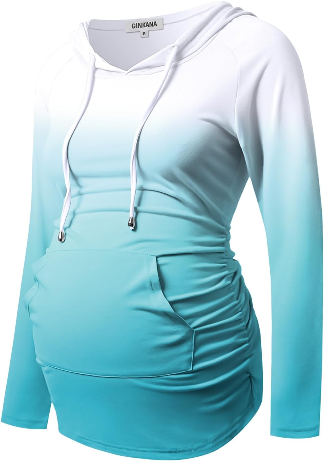 GINKANA Maternity Hoodie Long Sleeves Shirts Casual Maternity Top Pregnancy Sweatshirt Casual Clothes