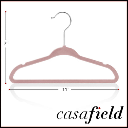 Casafield 50 Velvet Baby Hangers - 11" Size for Infant & Toddler Clothes - Ivory