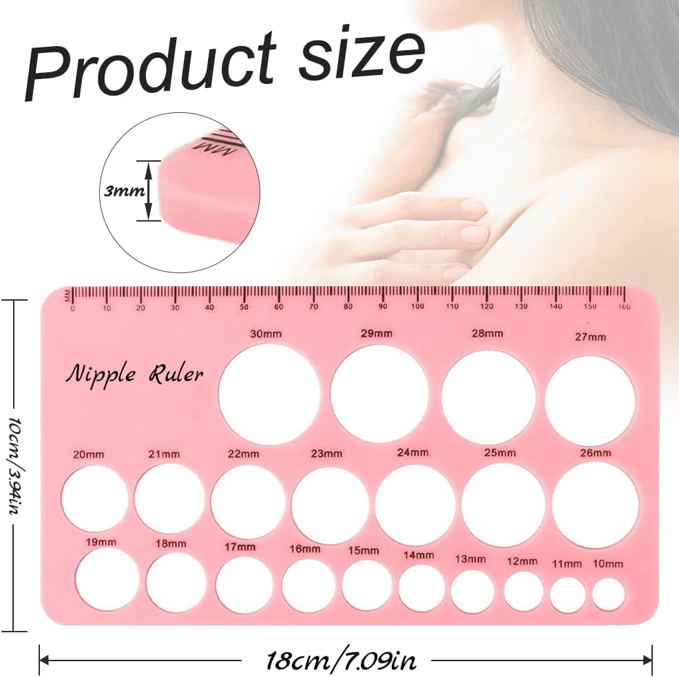 YOUHA Nipple Ruler, Nipple Rulers for Flange Sizing Measurement Tool, Silicone & Soft Flange Size Measure for Nipples, Breast Flange Measuring Tool Breast Pump Sizing Tool-New Mothers Musthaves(Bule)