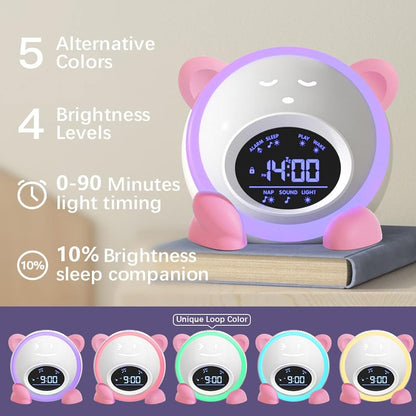OK to Wake Clock for Kids, Sleep Training Clock with Night Light and Sound Machine, Kids Alarm Clock for Bedrooms, Blue