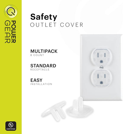 Power Gear Outlet Covers Baby Proofing Child Proof Plug Covers for Electrical Outlets Easy Install Outlet Plug Covers UL Listed Shock Prevention Clear 51175 30 Count