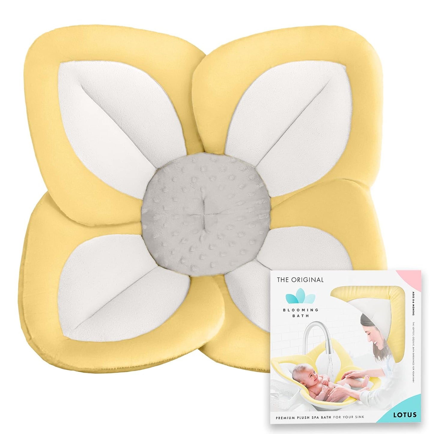 Blooming Bath Baby Bath Seat - Baby Tubs for Newborn Infants to Toddler 0 to 6 Months and Up - Baby Essentials Must Haves - The Original Washer-Safe Flower Seat (Lotus, Gray/Dark Gray)