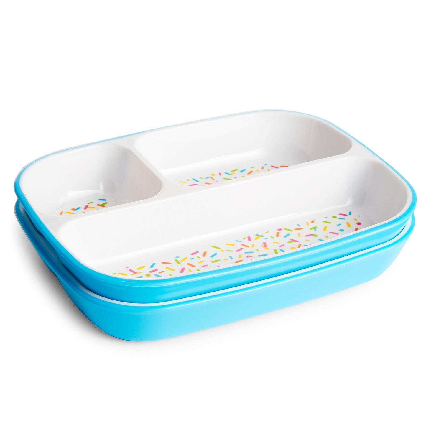 Munchkin® Splash™ Toddler Feeding Supplies Set, Includes Divided Plate, Bowl and Open Cup, Blue Sprinkles