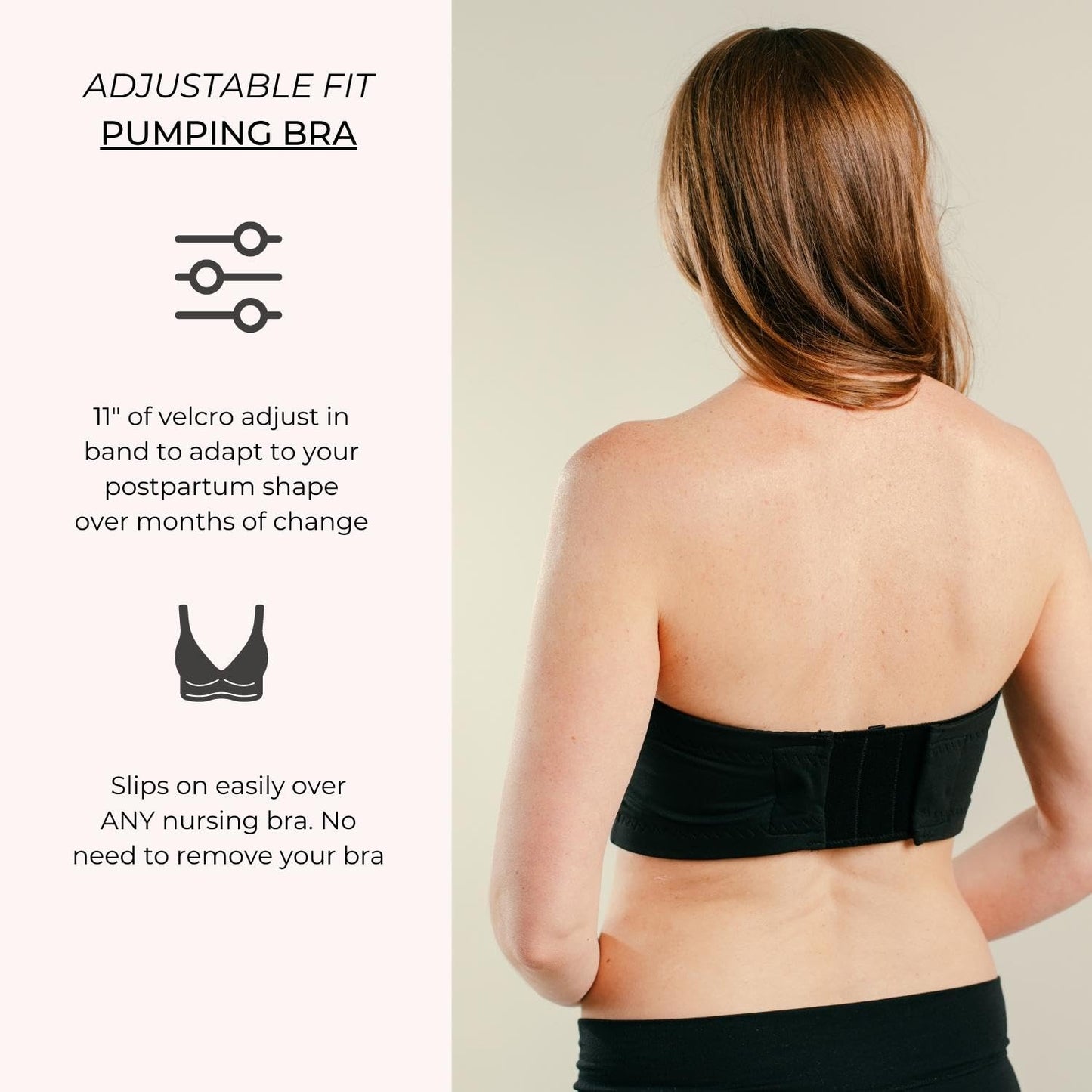 Simple Wishes Signature Hands Free Pumping Bra, Patented, Black, X-Small/Large
