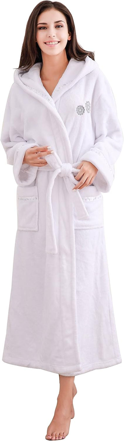 Richie House Women's Plush Soft Warm Fleece Bathrobe Robe RH1591