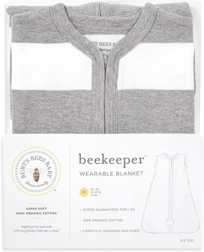Burt's Bees Baby Unisex-Baby Beekeeper Wearable Blanket, 100% Organic Cotton, Swaddle Transition Sleeping Bag