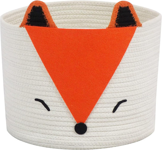 T&T Homewares Orange Fox Storage Basket - Medium, Multipurpose for Baby Diapers, Laundry, Kids Room, Dog/Cat Toys - Ideal for Woodland Nursery Decor & Organizing