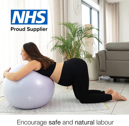BABYGO® Birthing Ball for Pregnancy & Labor + Our Award Winning Book - Exercise, Birth & Recovery Plan, 5X Stronger Than a Yoga Ball with Eco Friendly Material
