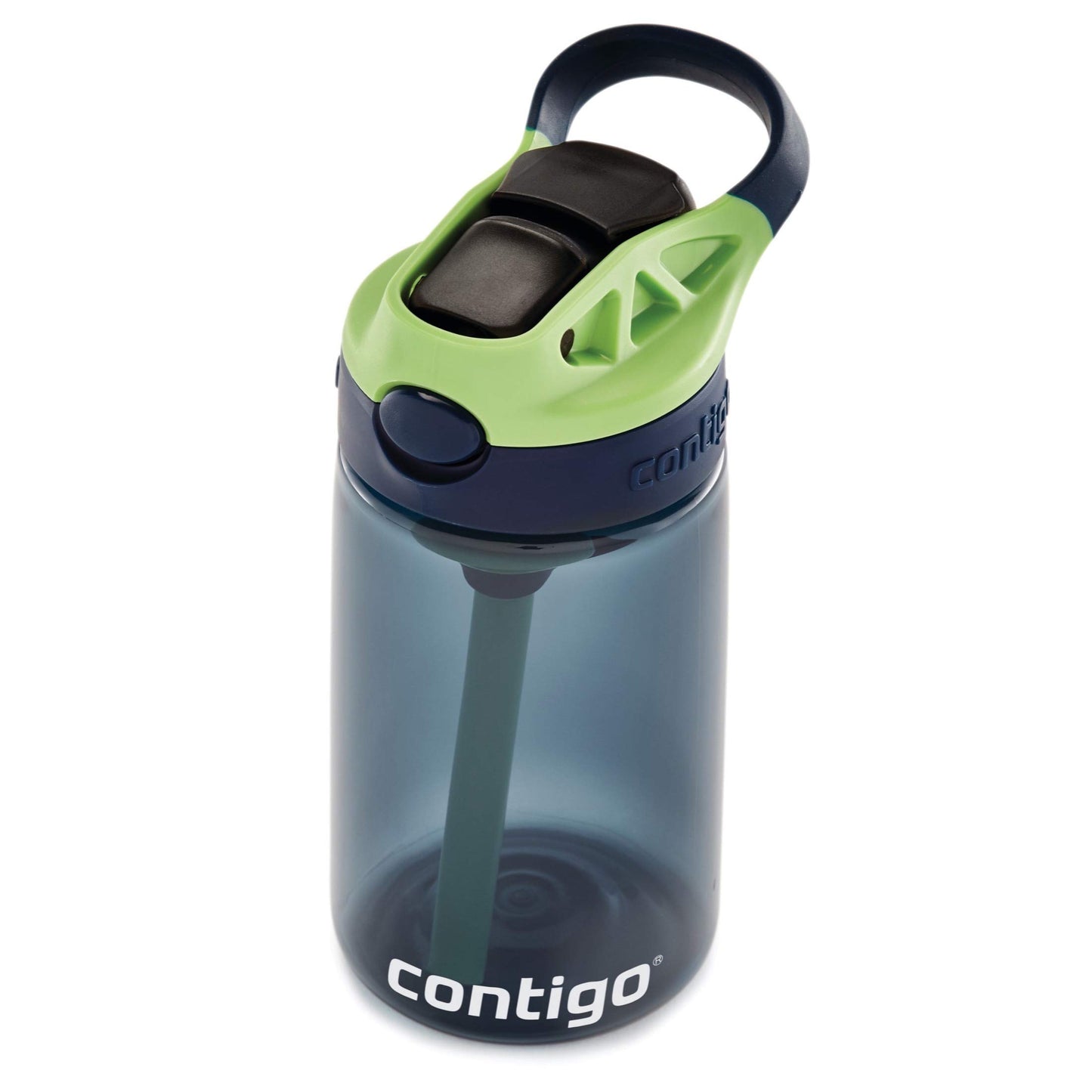 Contigo Aubrey Kids Cleanable Water Bottle with Silicone Straw and Spill-Proof Lid, Dishwasher Safe, 14oz 2-Pack, Blueberry & Cosmos