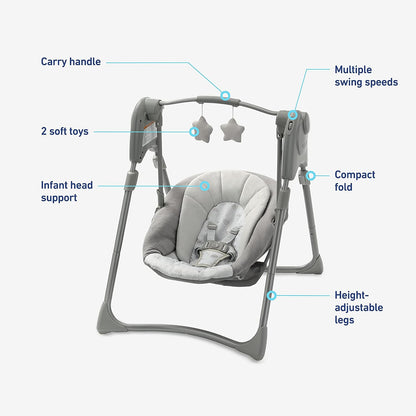 Graco® Slim Spaces™ Compact Baby Swing, Reign