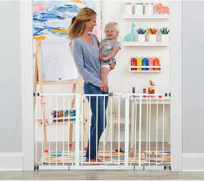 Regalo Easy Step 38.5-Inch Wide Walk Thru Baby Gate, Includes 6-Inch Extension Kit, Pressure Mount Kit, Wall Cups