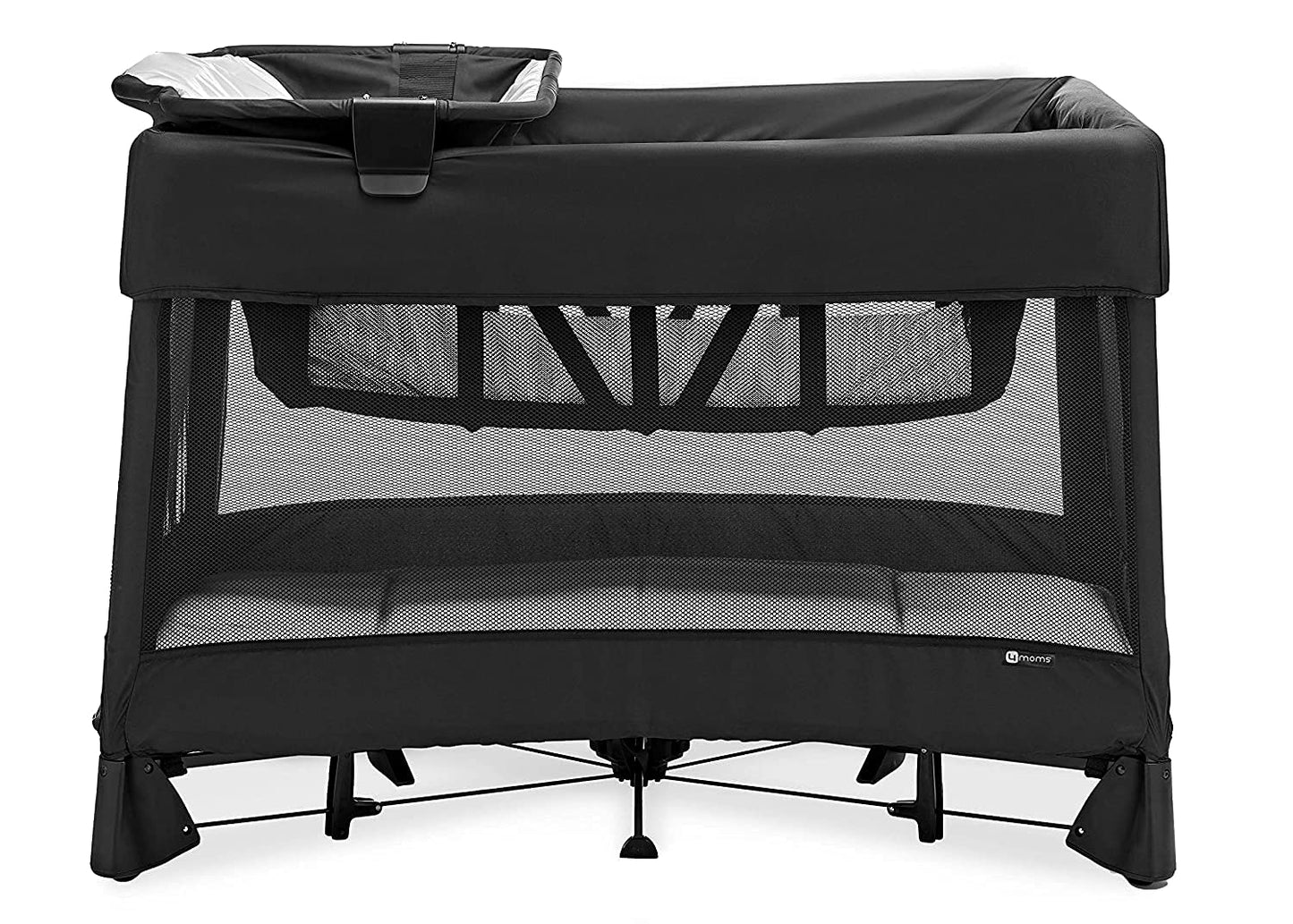 4moms Breeze Plus Portable Playard with Removable Bassinet and Baby Changing Station, Easy One-Handed Setup, from The Makers of The mamaRoo