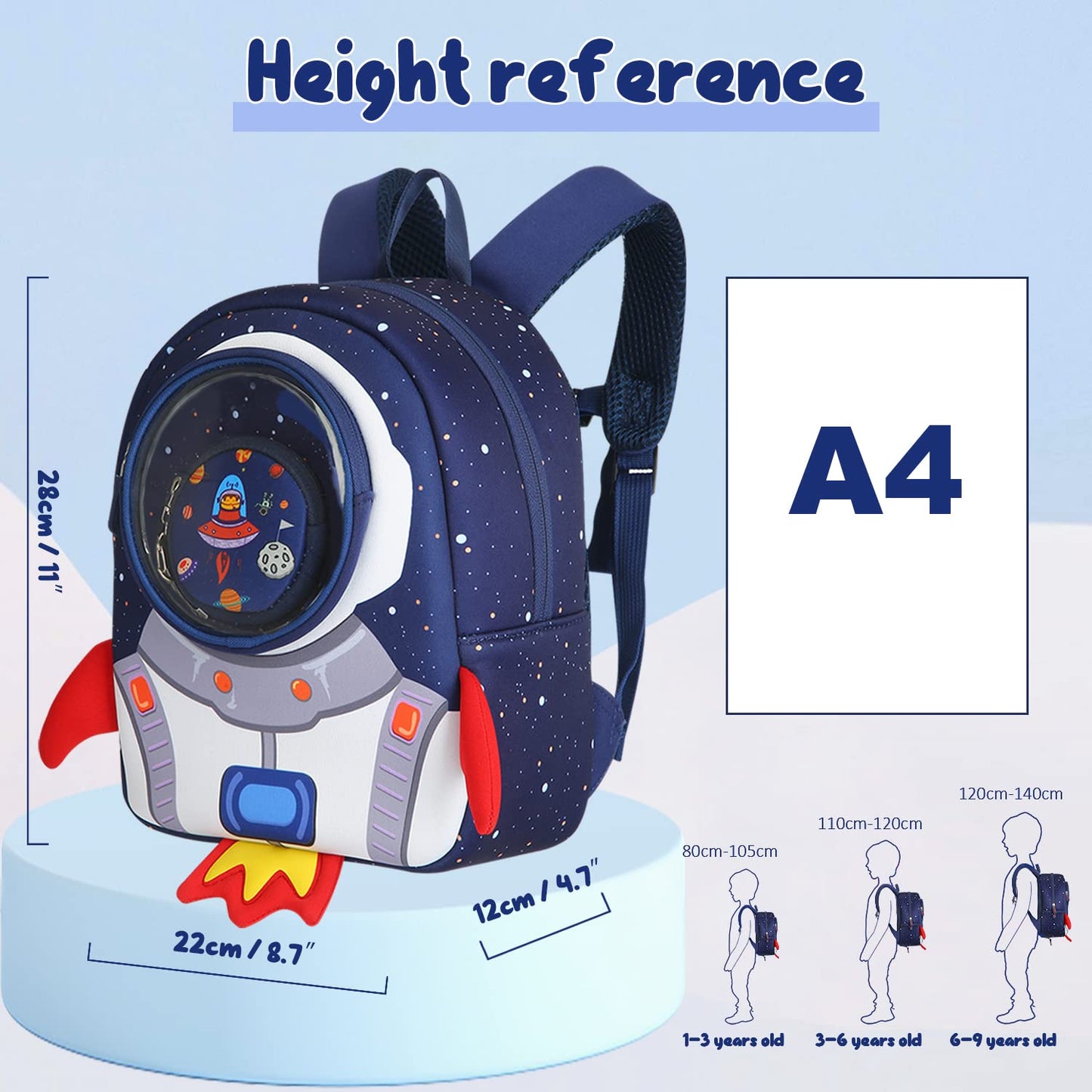 yisibo Rocket Toddler Backpack with Leash,3-6 Years Anti-lost Kids Backpack,Children Backpack for boys girls
