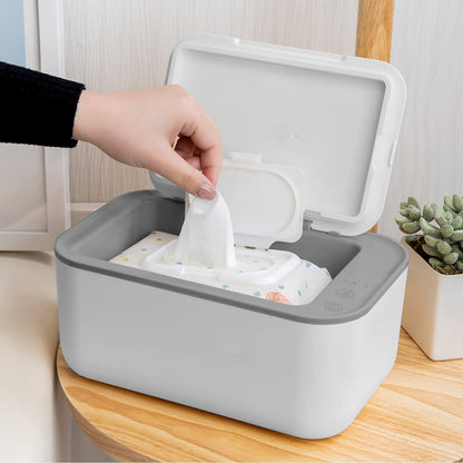 Baby Wipe Warmer, Wipe Warmer and Baby Wet Wipes Dispenser, Smart Precise Temperature Control Large Capacity Evenly Overall Heating Silence, Wipes Warmer for Babies Portable Wipe Warmer, White