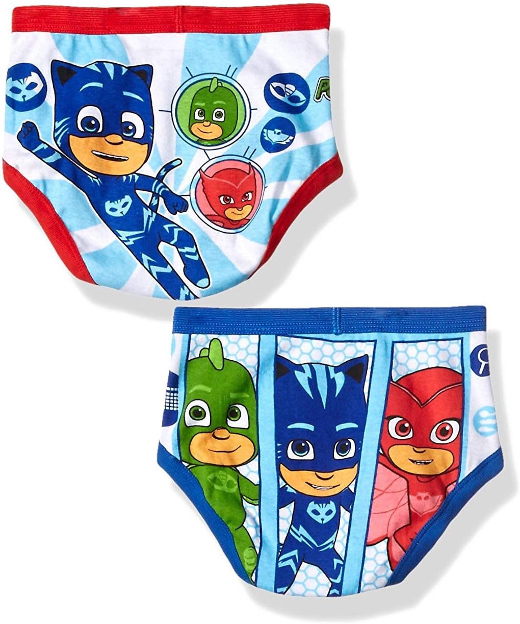 PJ Masks Boys' 100% Combed Cotton Brief Multipacks with Catboy, Luna Girl, Owlette and More in Sizes 2/3t, 4t, 4, 6 and 8