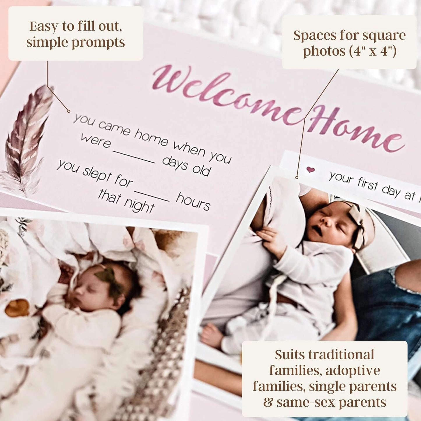 Peachly Baby Memory Book For Girls Milestone Keepsake Journal | First Five Years Baby Girl Memory Book | Baby Keepsakes First Year Memory Book | Baby Girl Baby Book | Bloom