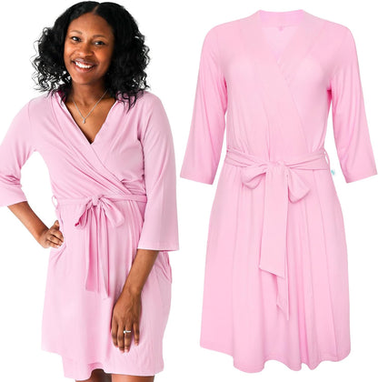 Posh Peanut Robe for Maternity, Nursing, Hospital Labor & Delivery Gown, Soft Bamboo, Women's Robes for New Pregnancy Mom