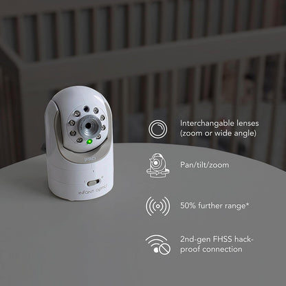 Infant Optics DXR-8 PRO Video Baby Monitor, 720P HD Resolution 5" Display, Patent-Pending A.N.R. (Active Noise Reduction), Pan Tilt Zoom, and Interchangeable Lenses