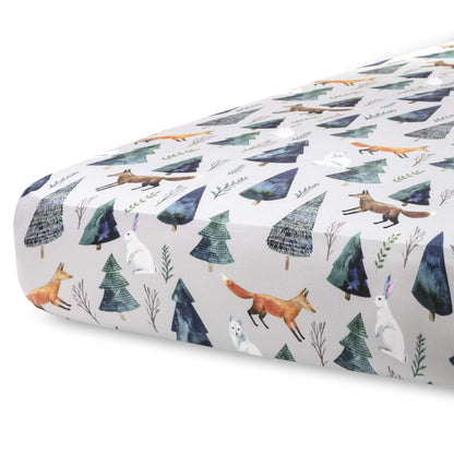 Pobi Baby - 2 Pack Premium Quality Changing Pad Cover - Ultra-Soft Cotton Blend, Stylish Animal Woodland Pattern, Safe and Snug for Baby (Magical)