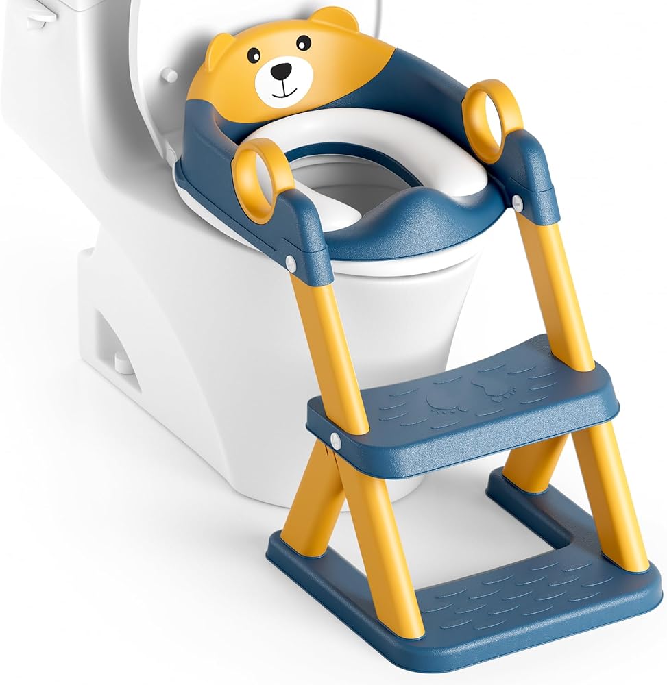 Rabb 1st Potty Training Seat, Upgrade Toddler Toilet Seat for Kids Boys Girls, 2 in 1 Potty Training Toilet, Splash Guard Anti-Slip Pad Step Stool