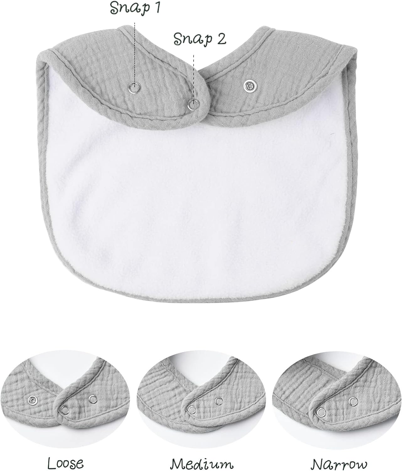 Konssy Muslin Baby Bibs 8 Pack Baby Bandana Drool Bibs Cotton for Unisex Boys Girls, 8 Solid Colors Set for Teething Drooling