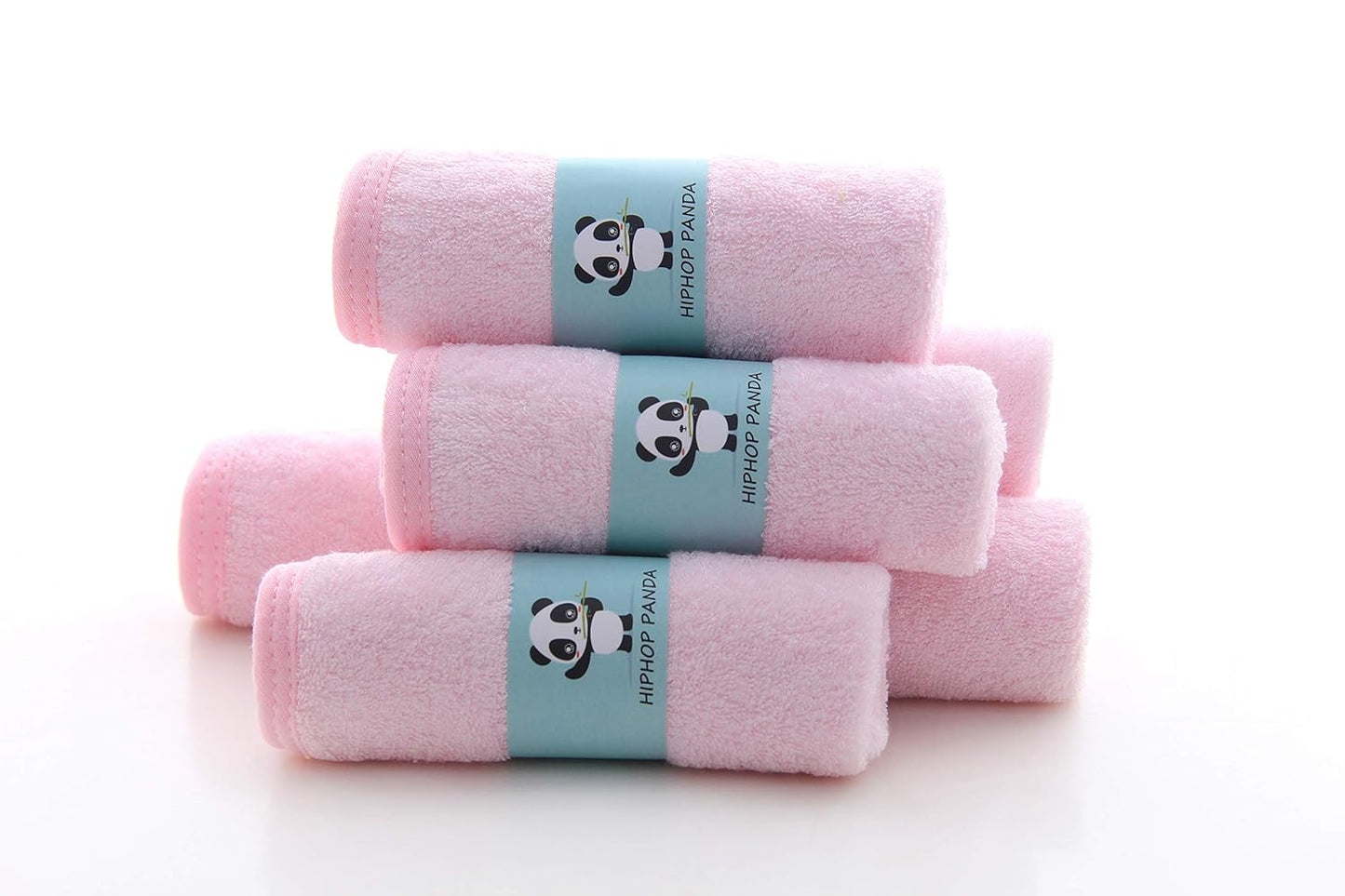 HIPHOP PANDA Baby Wash Clothes, Rayon Made from Bamboo - 2 Layer Ultra Soft Absorbent Washcloths for Boy - Newborn Face Towel - Makeup Remove Washcloths for Delicate Skin - (Gray, 6 Pack)