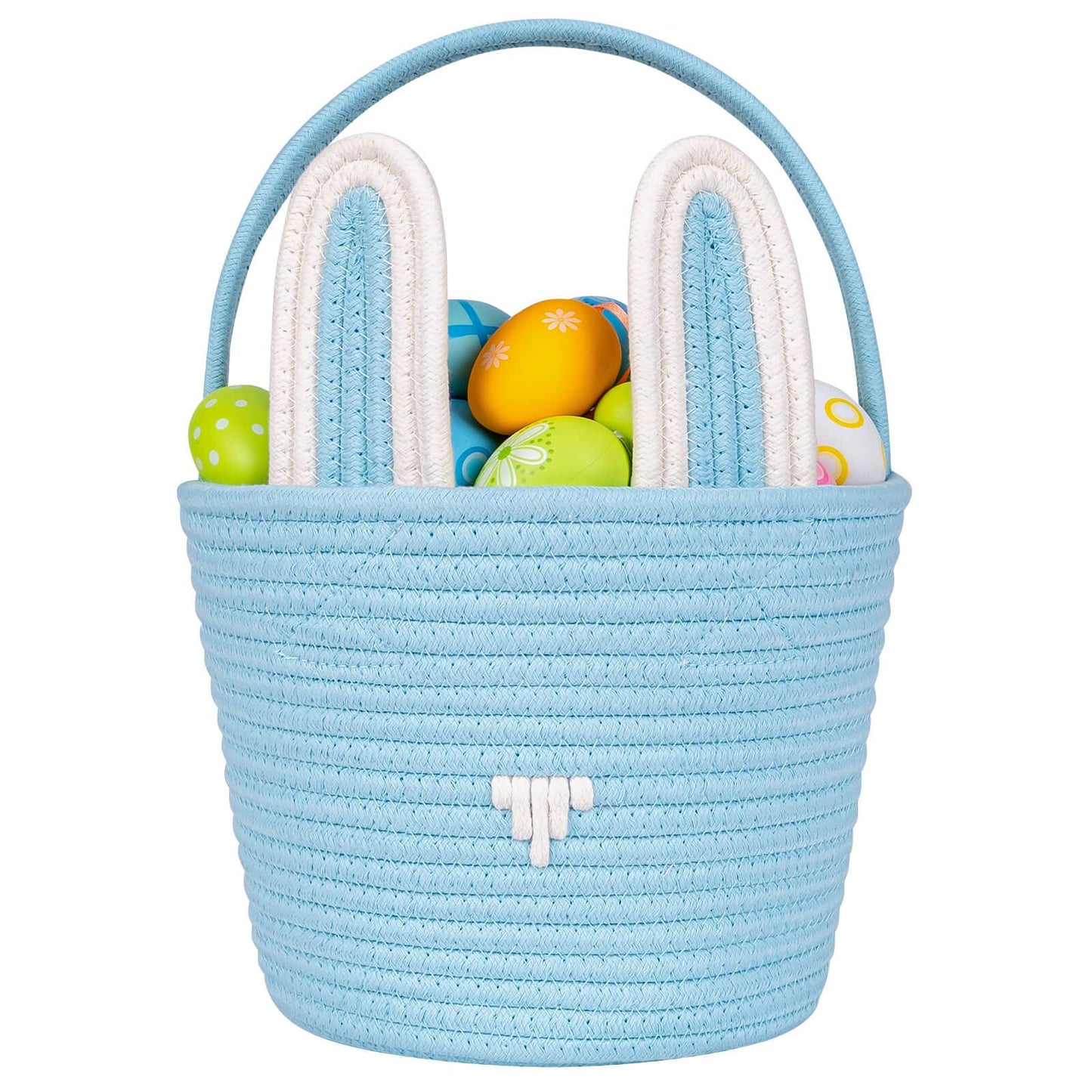 CubesLand Easter Baskets Easter Egg Hunt Baskets for Kids, Cute Bunny Gift Basket for Baby Easter Decorations Party Supplies Grey White 9.8 x 7.8 x 7.8”