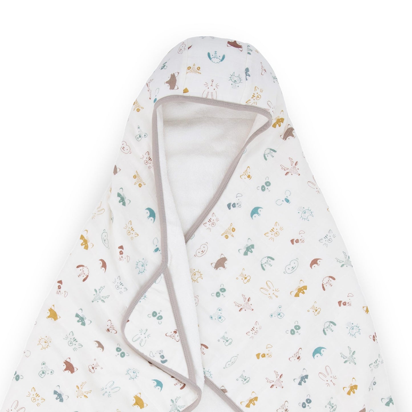 Little Unicorn Large Cotton Hooded Towel – 100% Cotton – 42” Tall x 47” Wide – Printed Pockets – for 2-5 Year Olds - Machine Washable – Playful Designs – for Boys & Girls (Tropical Leaf)