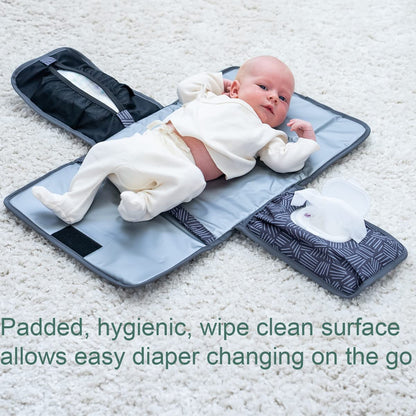 Baby Changing Pad by Lil Fox. Portable Changing Pad for Baby Diaper Bag or Changing Table Pad. One-Hand Diaper Change Pad. Baby Shower Gifts, Newborn Baby Essentials, Unisex Baby Stuff